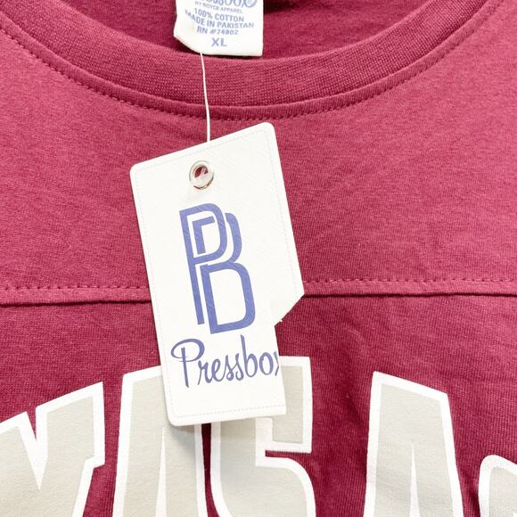 Pressbox Texas A&M Aggies Crewneck Long Sleeve Cotton Shirt Maroon Size XL - Picture 4 of 5